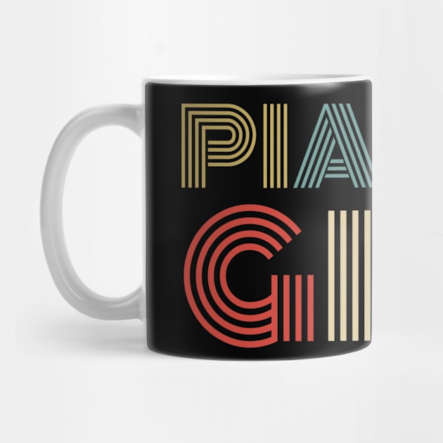 Pianist girl retro vintage design . Perfect present for mother dad friend him or her by SerenityByAlex